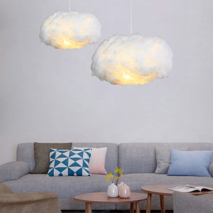 Soft White Fabric Hanging Lamp Shade - VogeLuxe
