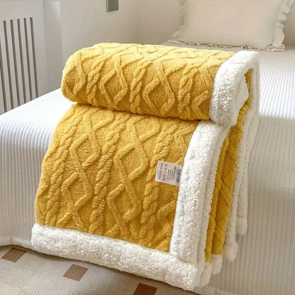 Soft Plush Reversible Fleece Throw Blanket