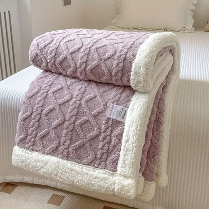 Soft Plush Reversible Fleece Throw Blanket
