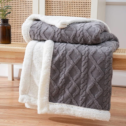Soft Plush Reversible Fleece Throw Blanket - VogeLuxe