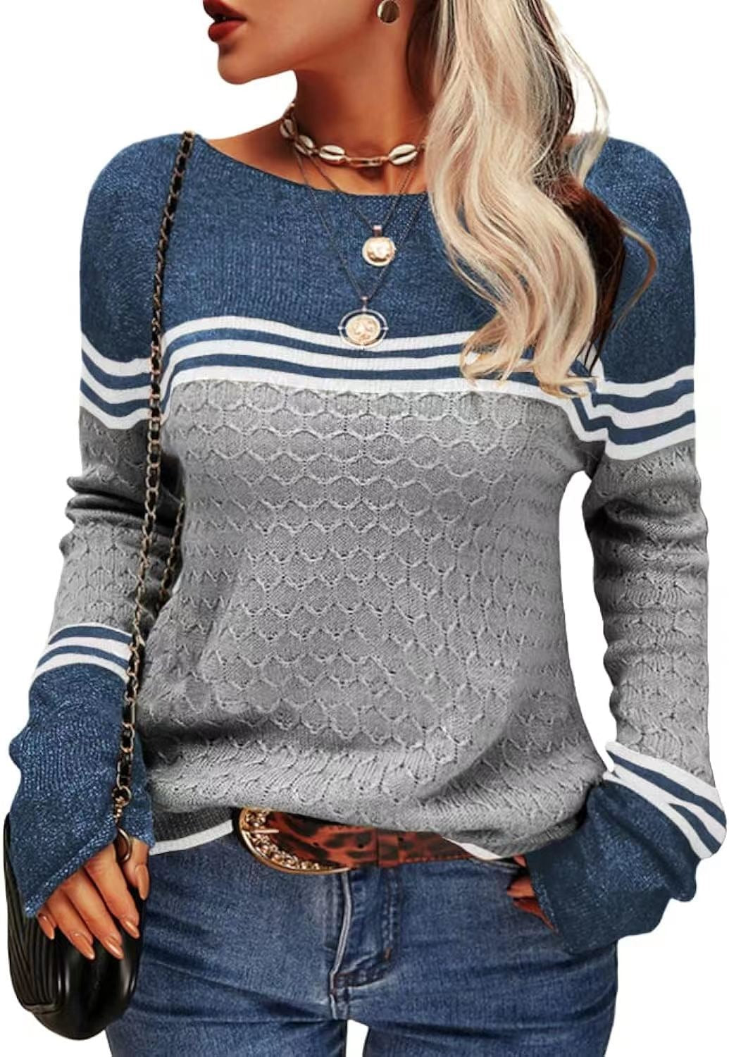 Cozy Women's Winter Crew Neck Sweater
