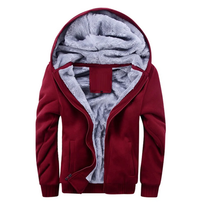 Cozy Mens Fleece Hooded Jacket