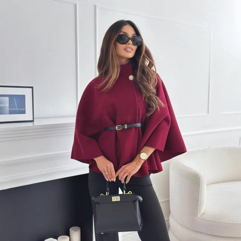 Ladies Long Trench Coat with Belted Waist - VogeLuxe