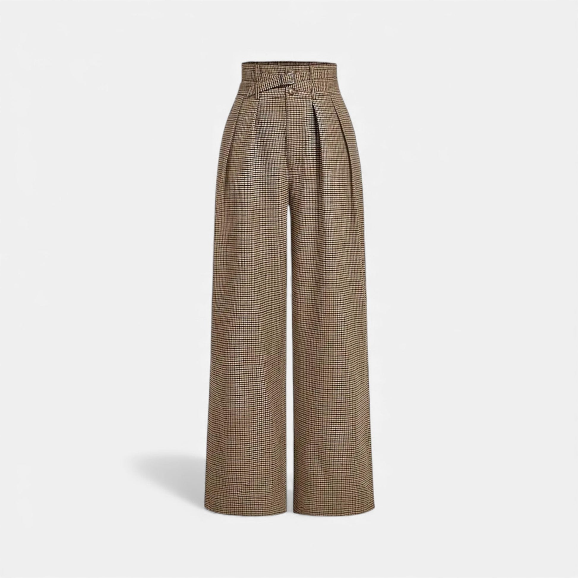 Classic Plaid High Waist Wide Leg Pants - VogeLuxe