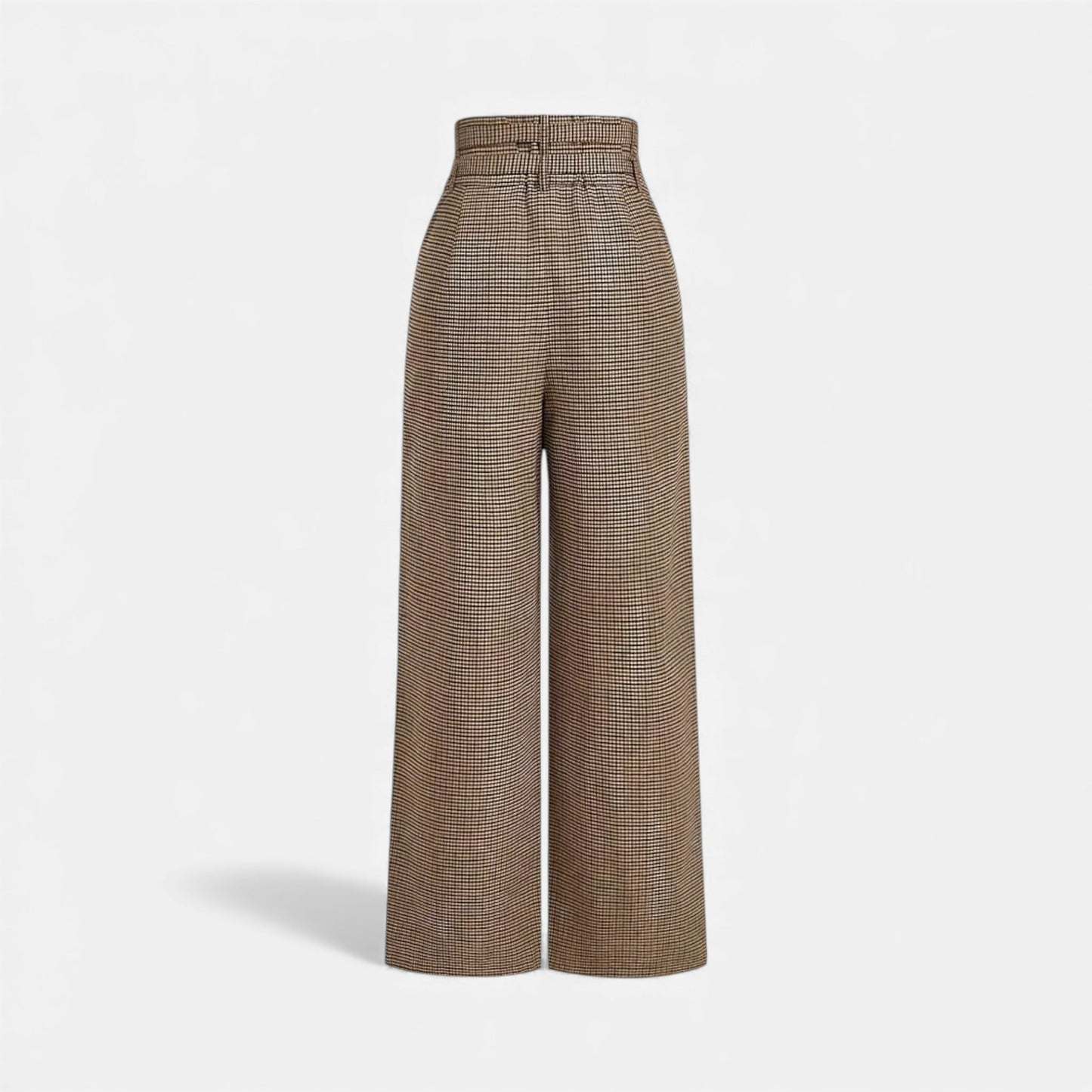 Classic Plaid High Waist Wide Leg Pants