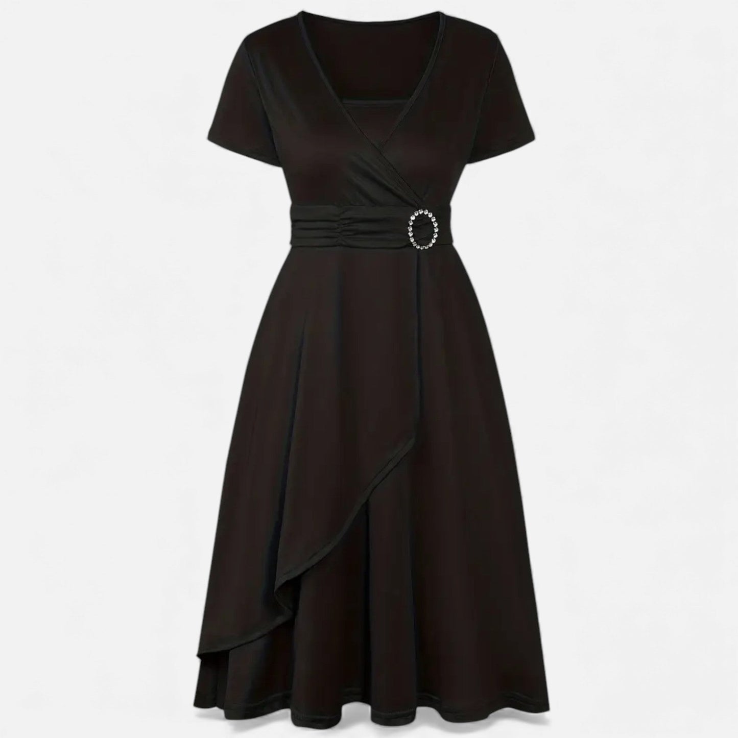 Glittering V Neck Formal Gown For Women - VogeLuxe