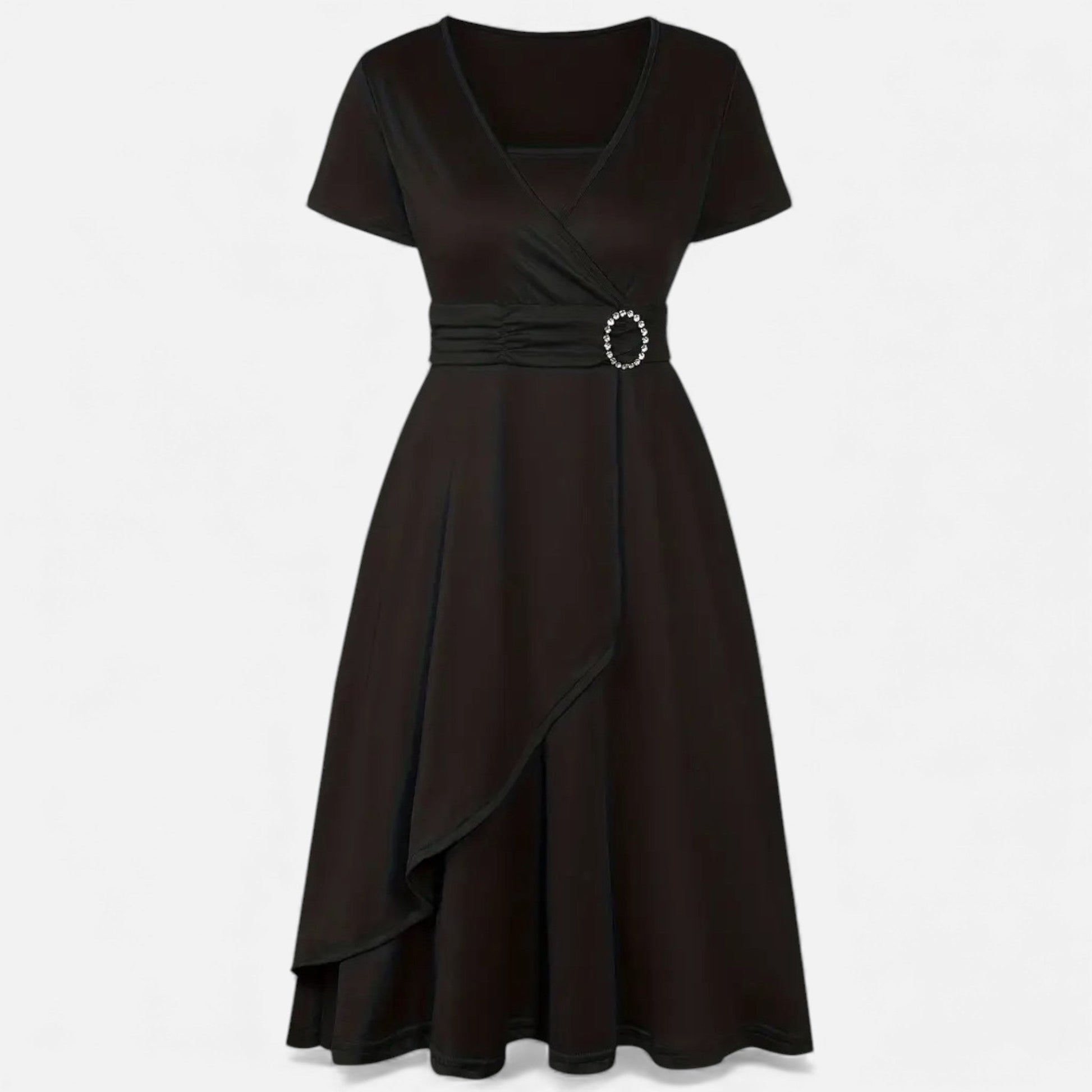 Glittering V Neck Formal Gown For Women - VogeLuxe