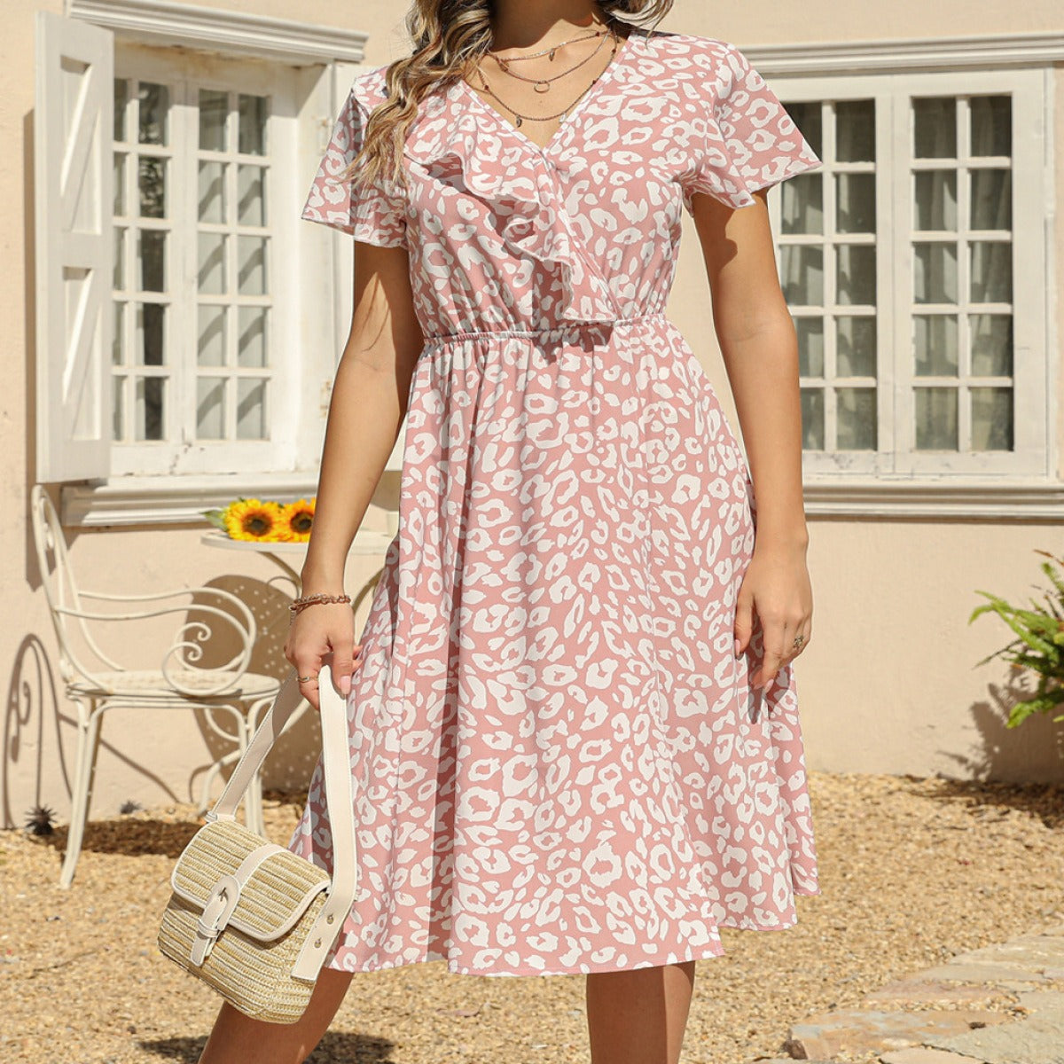 Boho Chic V-Neck Women's Dress - VogeLuxe