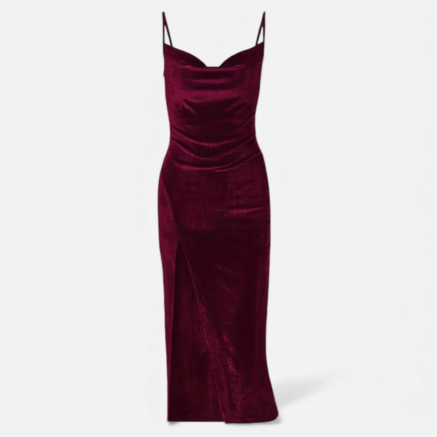 Ladies Elegant Ruched Strapless Evening Gown - VogeLuxe