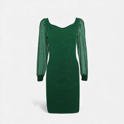 Glittering V Neck Sequin Party Dress for Women