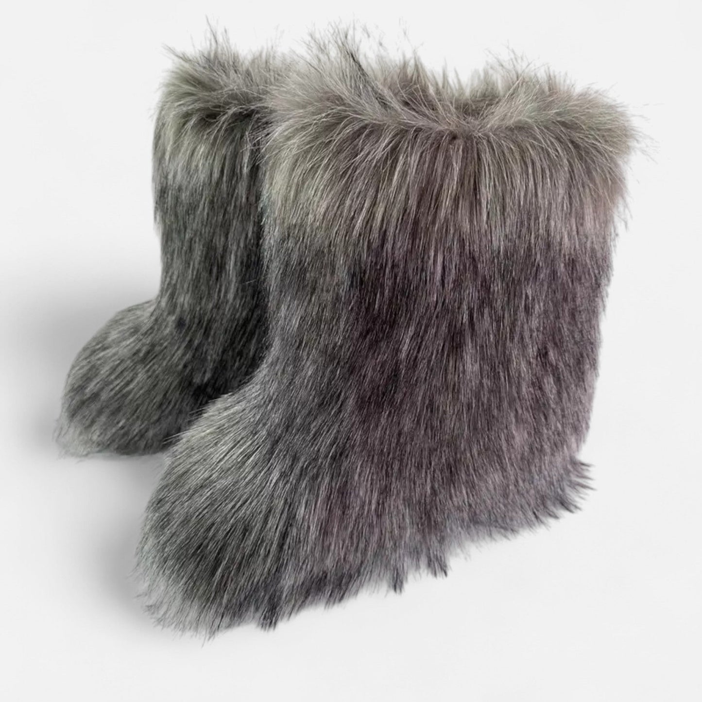 Plush Faux Fur Ankle Boots - Warm Winter Shoes - VogeLuxe