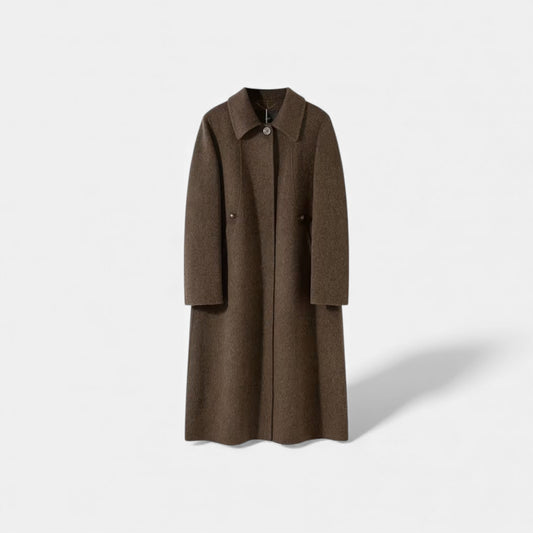 Warm Women's Fitted Long Wool Winter Coat - VogeLuxe