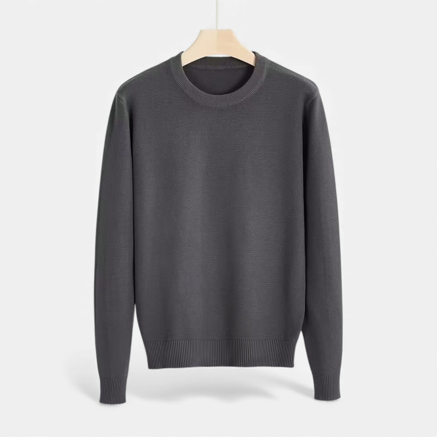 Classic Men's Crew Neck Wool Sweater - VogeLuxe