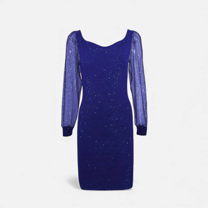 Glittering V Neck Sequin Party Dress for Women