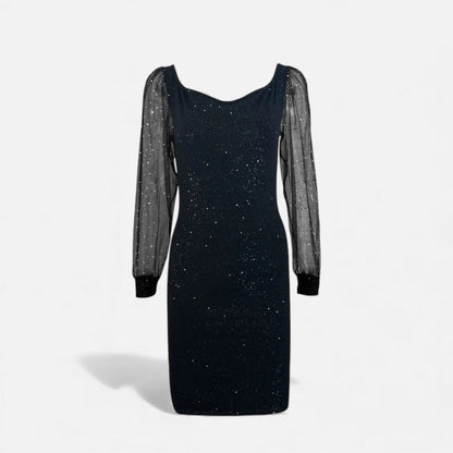 Glittering V Neck Sequin Party Dress for Women