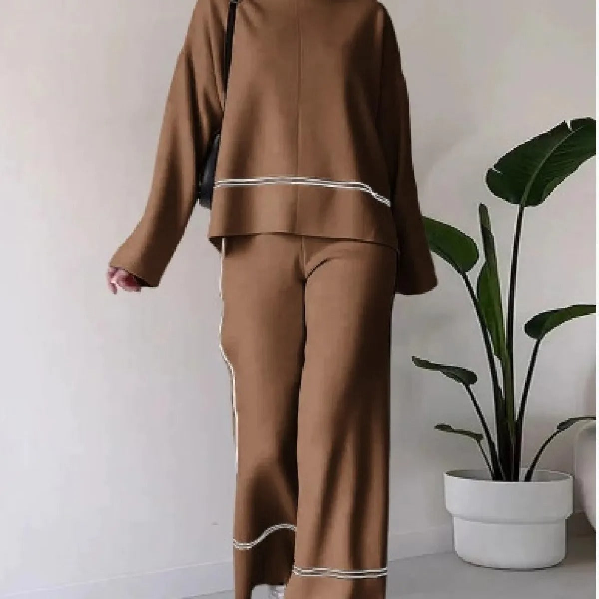 Comfy Women's 2 Piece Knit Sweater and Pant Set - VogeLuxe