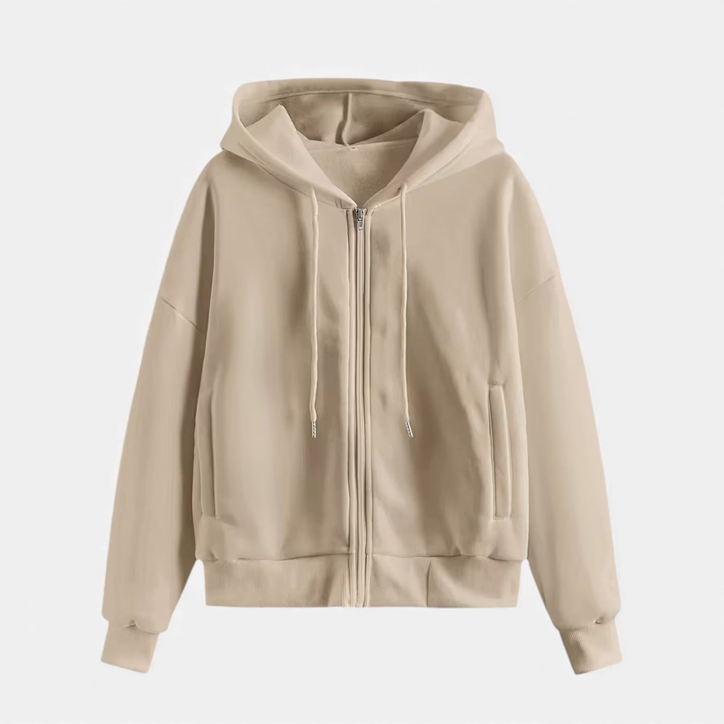 Cozy Women's Zipper Hooded Sweater - VogeLuxe