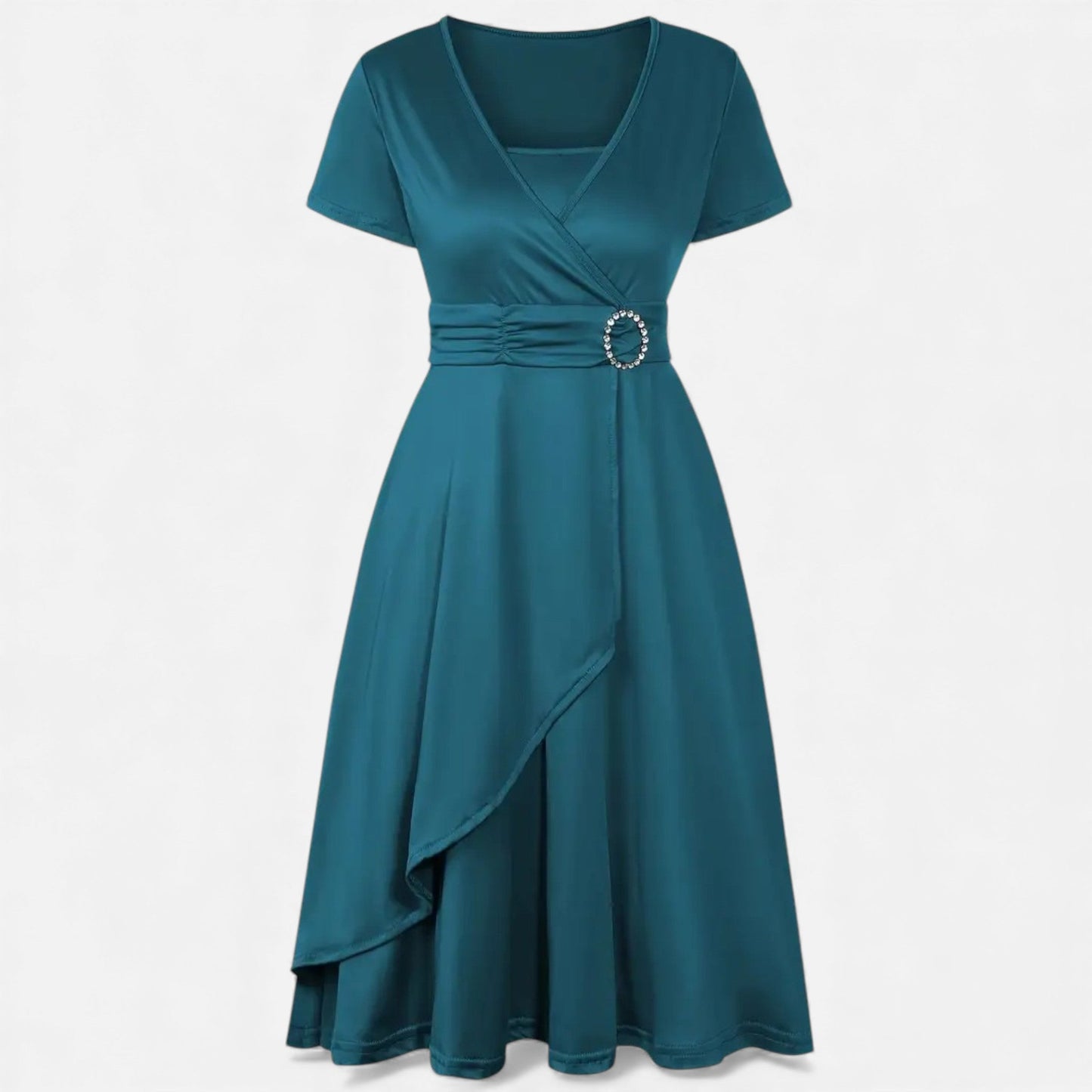 Glittering V Neck Formal Gown For Women