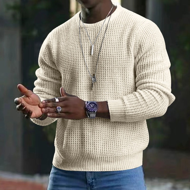 Warm Mens Knitted Crew Neck Winter Sweater