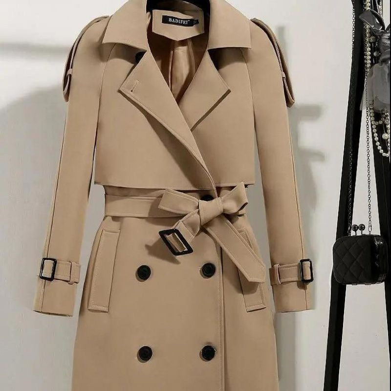 Relaxed Fit Women's Belted Trench Coat Plus Sizes