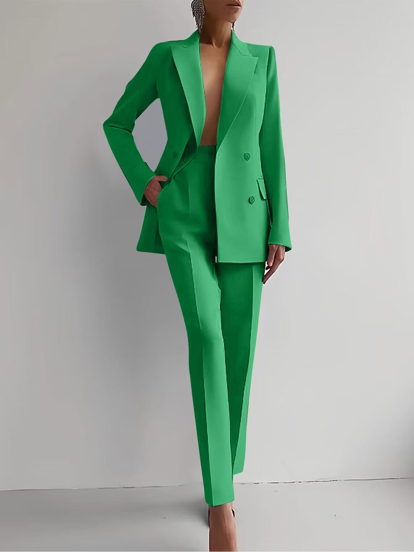 Classic Ladies Workwear Jacket and Trousers Suit Set