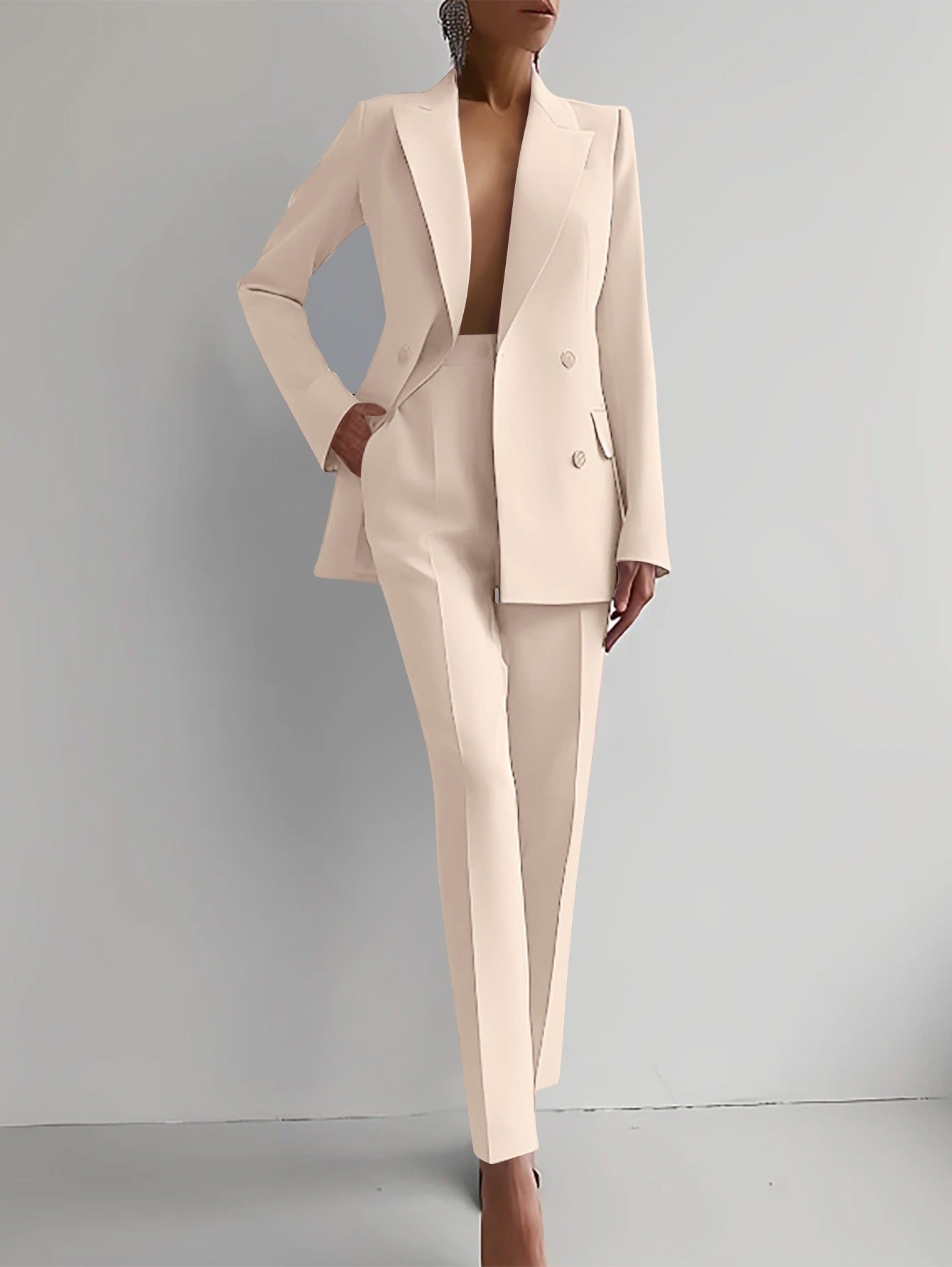 Classic Ladies Workwear Jacket and Trousers Suit Set