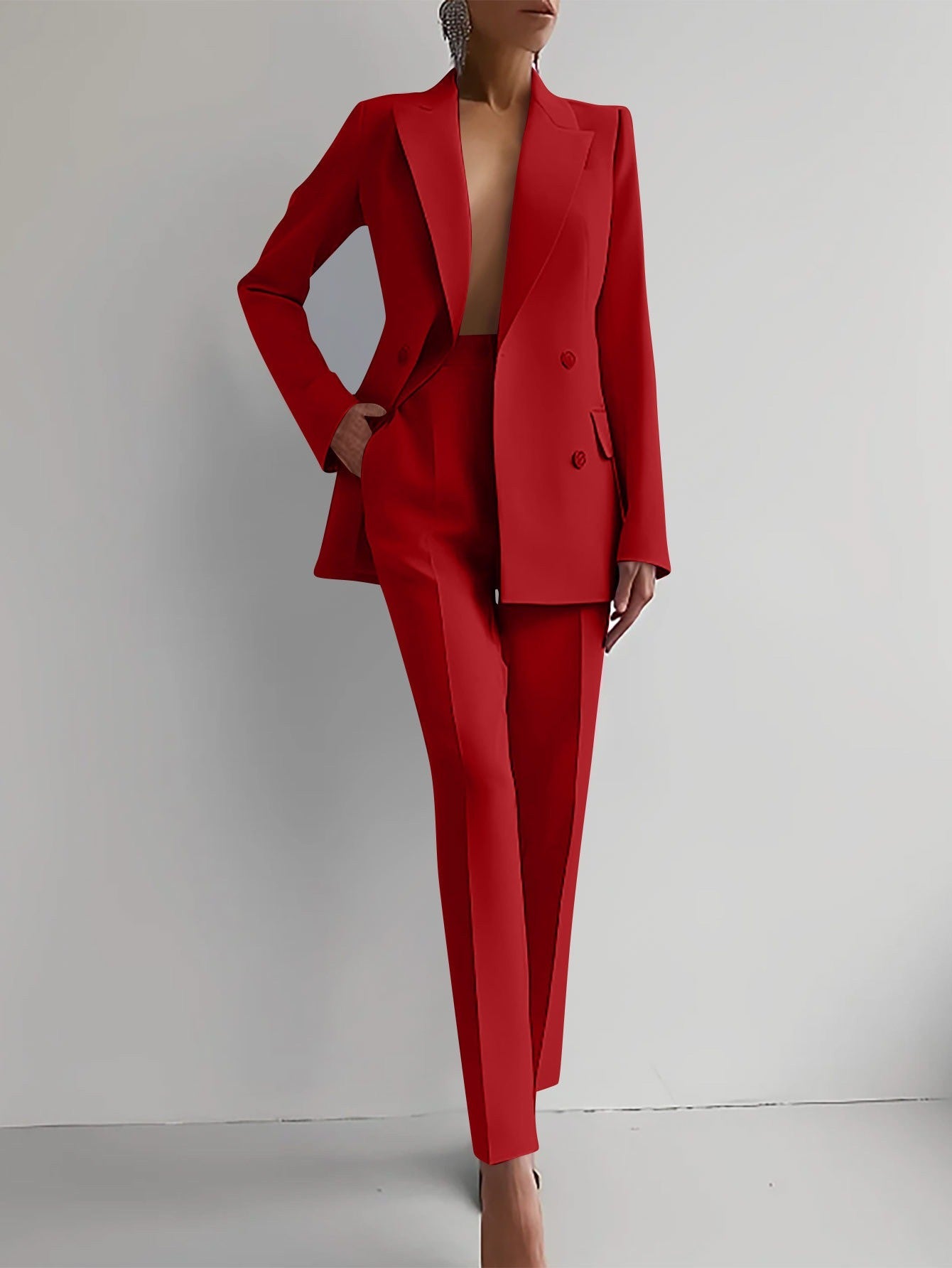 Classic Ladies Workwear Jacket and Trousers Suit Set