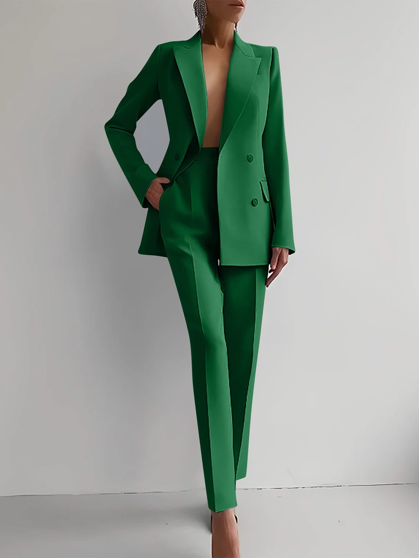 Classic Ladies Workwear Jacket and Trousers Suit Set