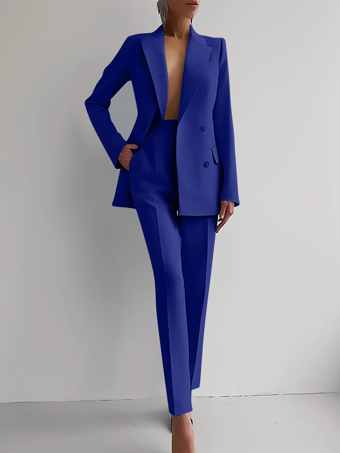 Classic Ladies Workwear Jacket and Trousers Suit Set
