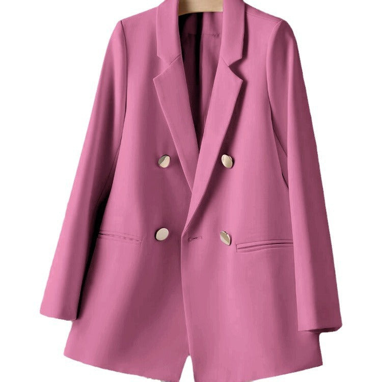 Relaxed Fit Women's Casual Button Blazer