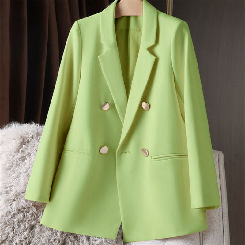 Relaxed Fit Women's Casual Button Blazer - VogeLuxe