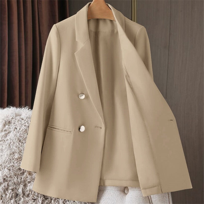Relaxed Fit Women's Casual Button Blazer