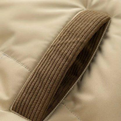 VogeLuxe | Men’s Two Tone Corduroy Yoke Puffer Jacket