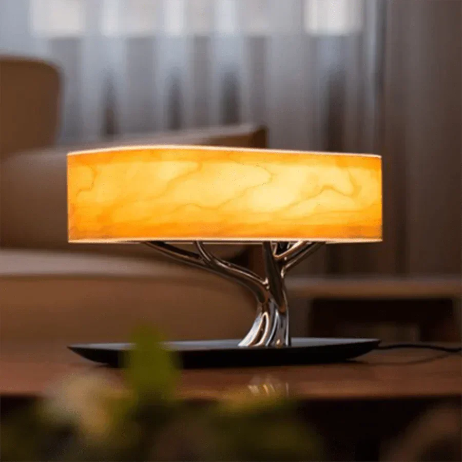 Smart Bedside Table Lamp with USB Charger and Speaker - VogeLuxe