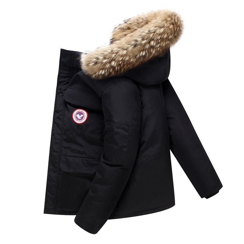 Uomo Warm Winter Parka Jacket Con Cappuccio in Fodera