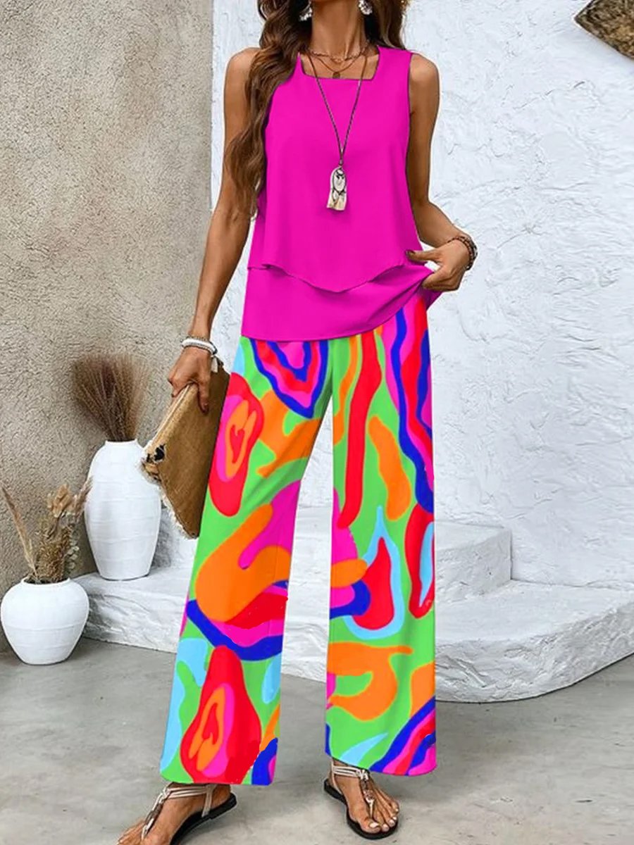 Women's Bright Floral Summer Shorts Set