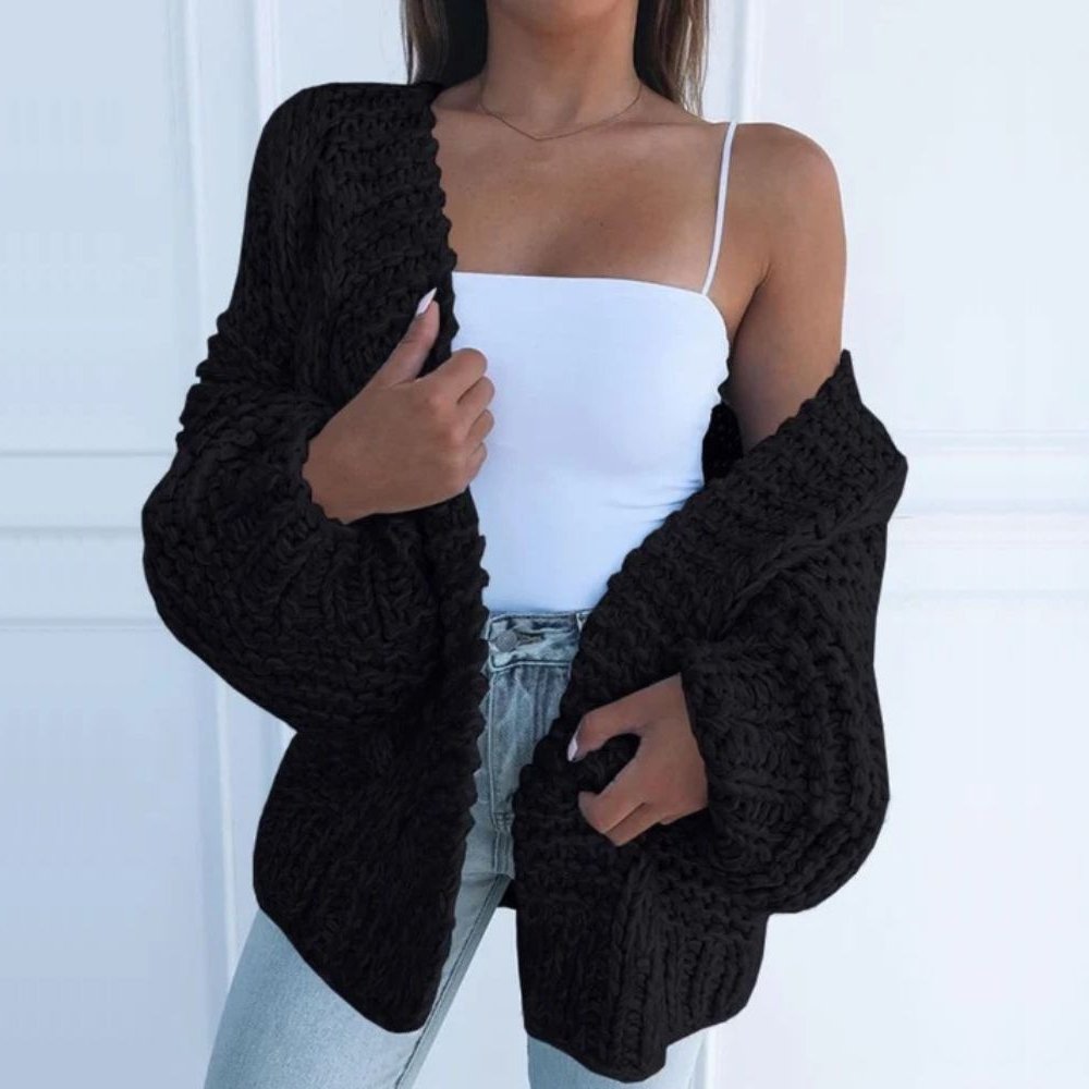 Cozy Women's Cable Knit Winter Cardigan Sweater - VogeLuxe