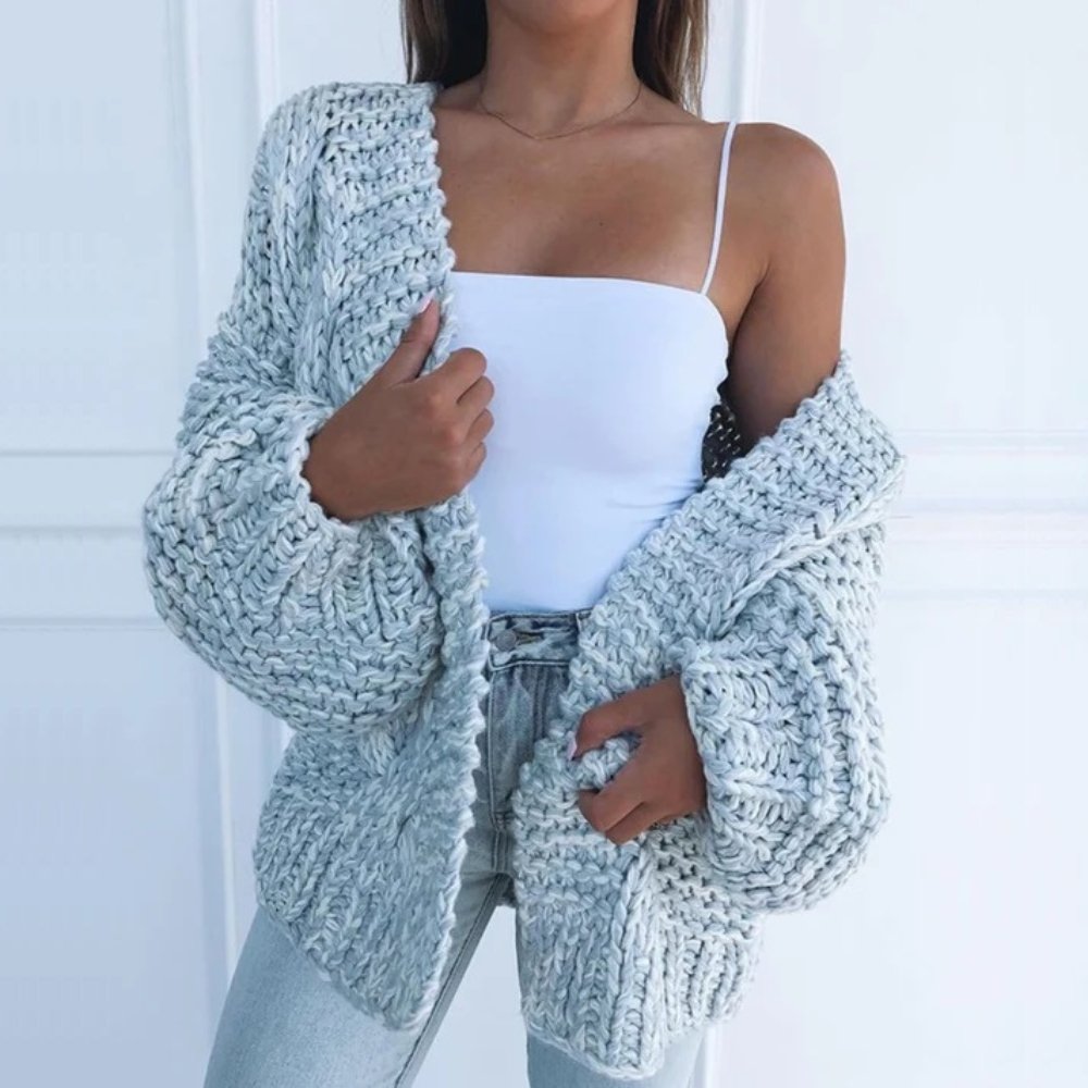 Cozy Women's Cable Knit Winter Cardigan Sweater
