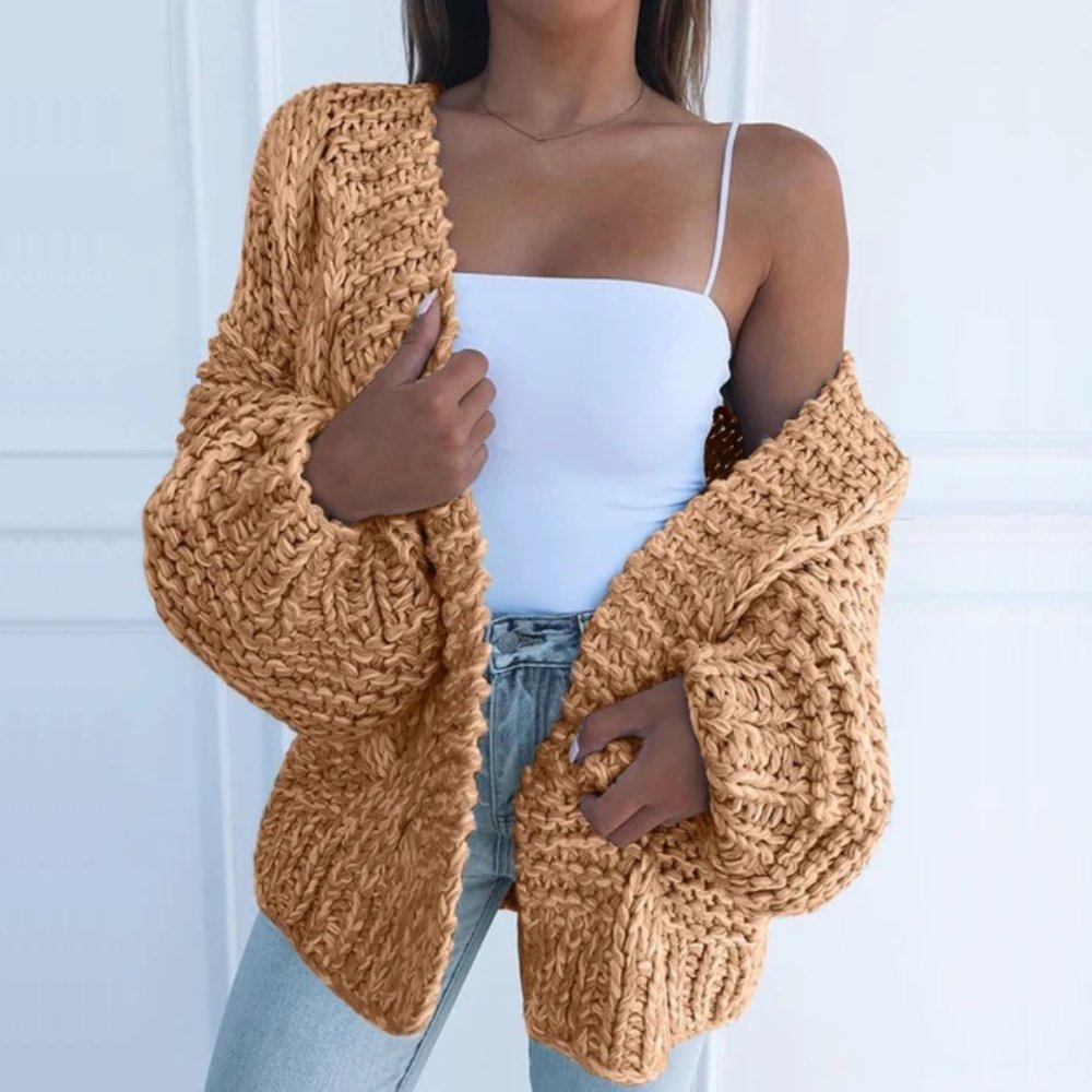 Cozy Women's Cable Knit Winter Cardigan Sweater