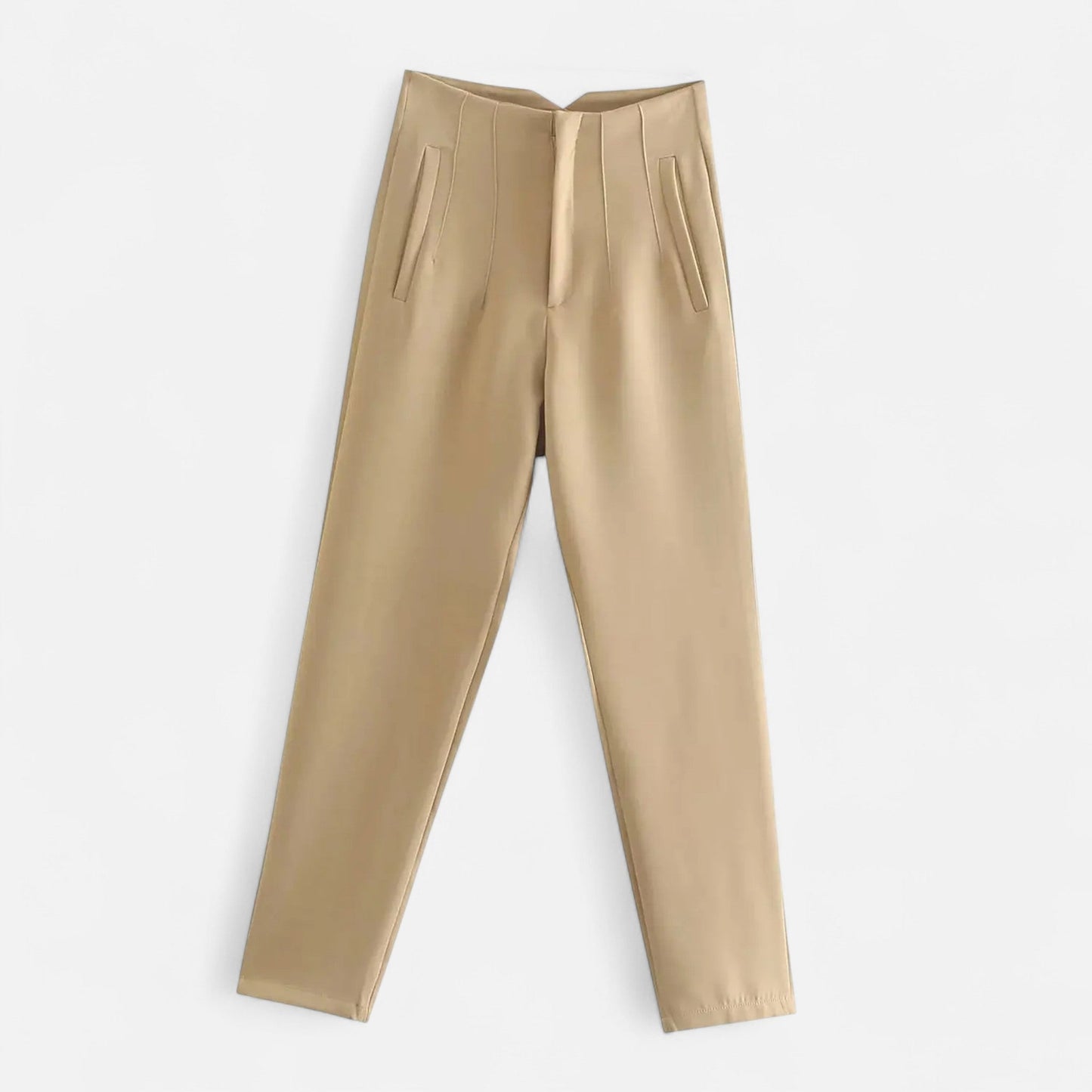 Elegant High Waist Slim Fit Women's Trousers