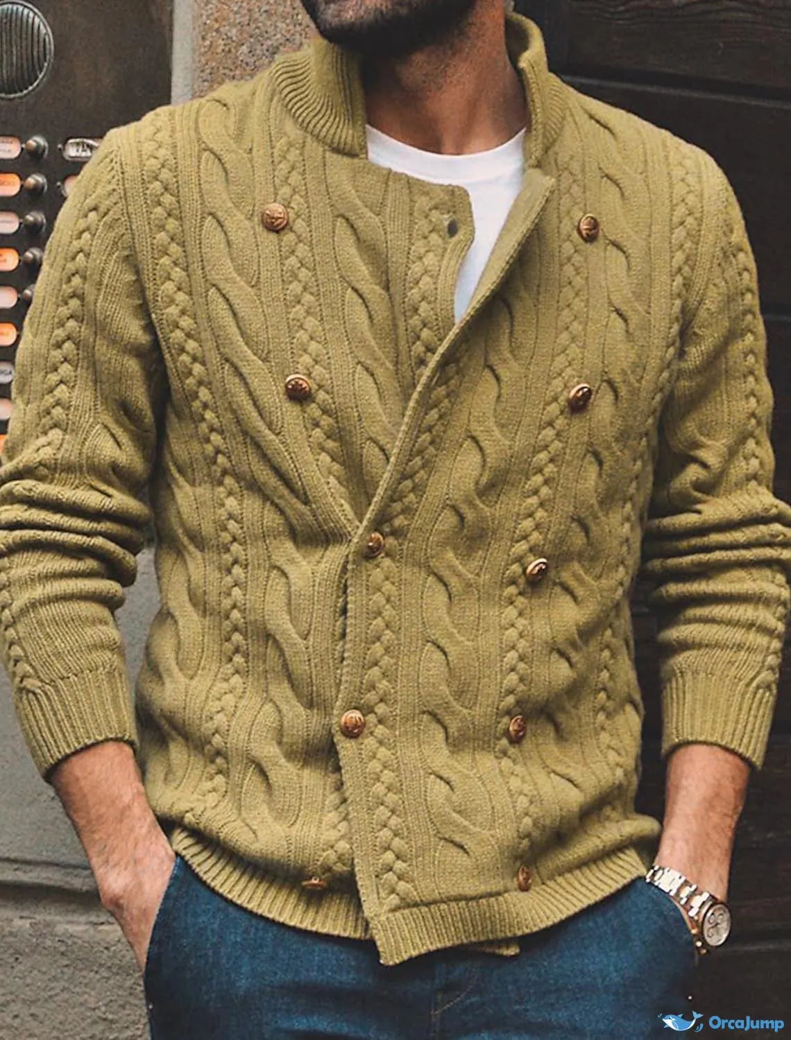 Warm Crew Neck Cashmere Sweater for Men - VogeLuxe