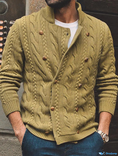Warm Crew Neck Cashmere Sweater for Men - VogeLuxe