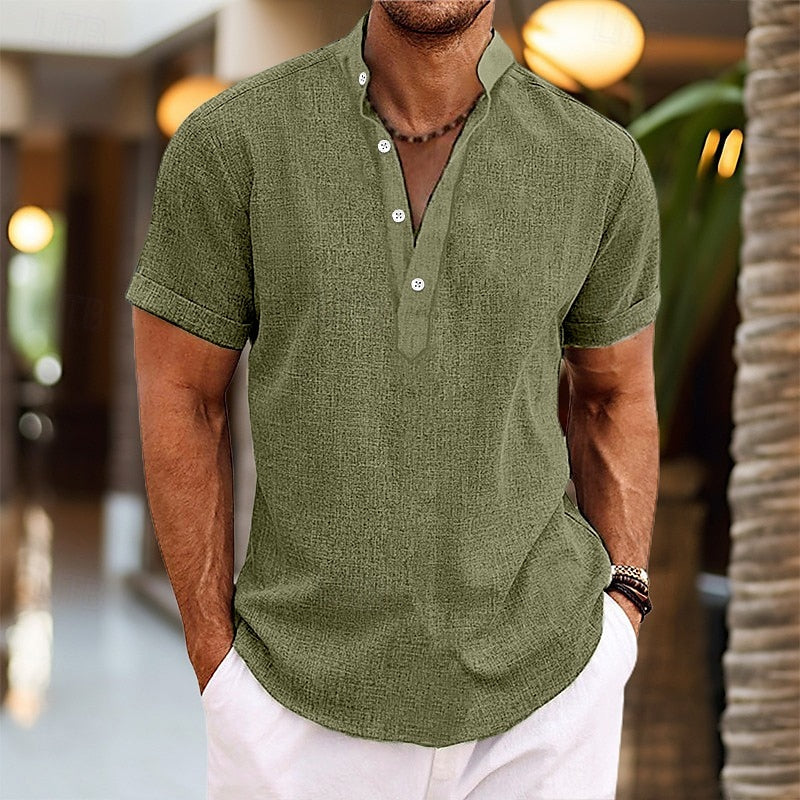 Slim Fit Casual Mens Short Sleeve Shirt