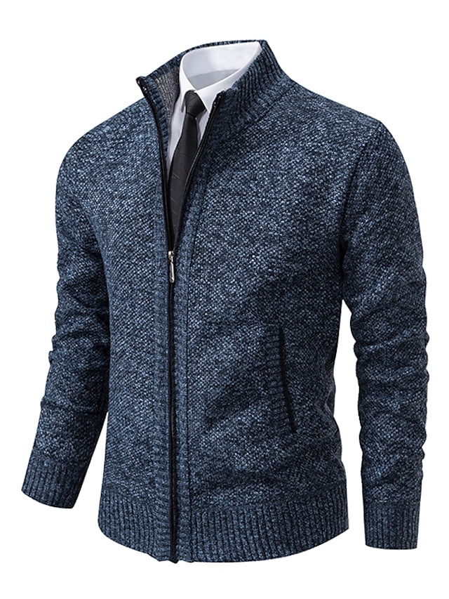 Men's Classic Crew Neck Knitted Cardigan Sweater