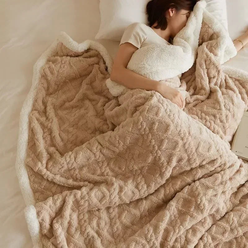 Plush Double Layer Wool and Flannel Blanket
