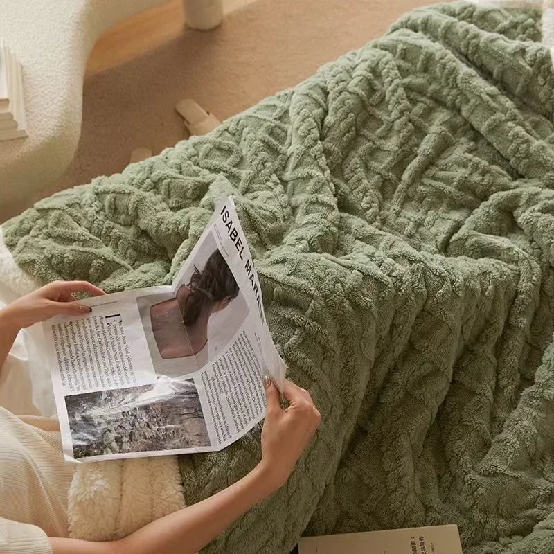 Plush Double Layer Wool and Flannel Blanket