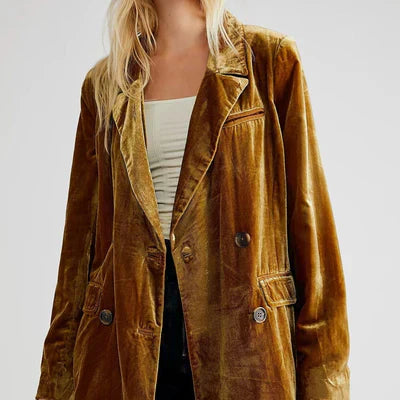 Ladies' Classic Velvet Jacket with Buttons