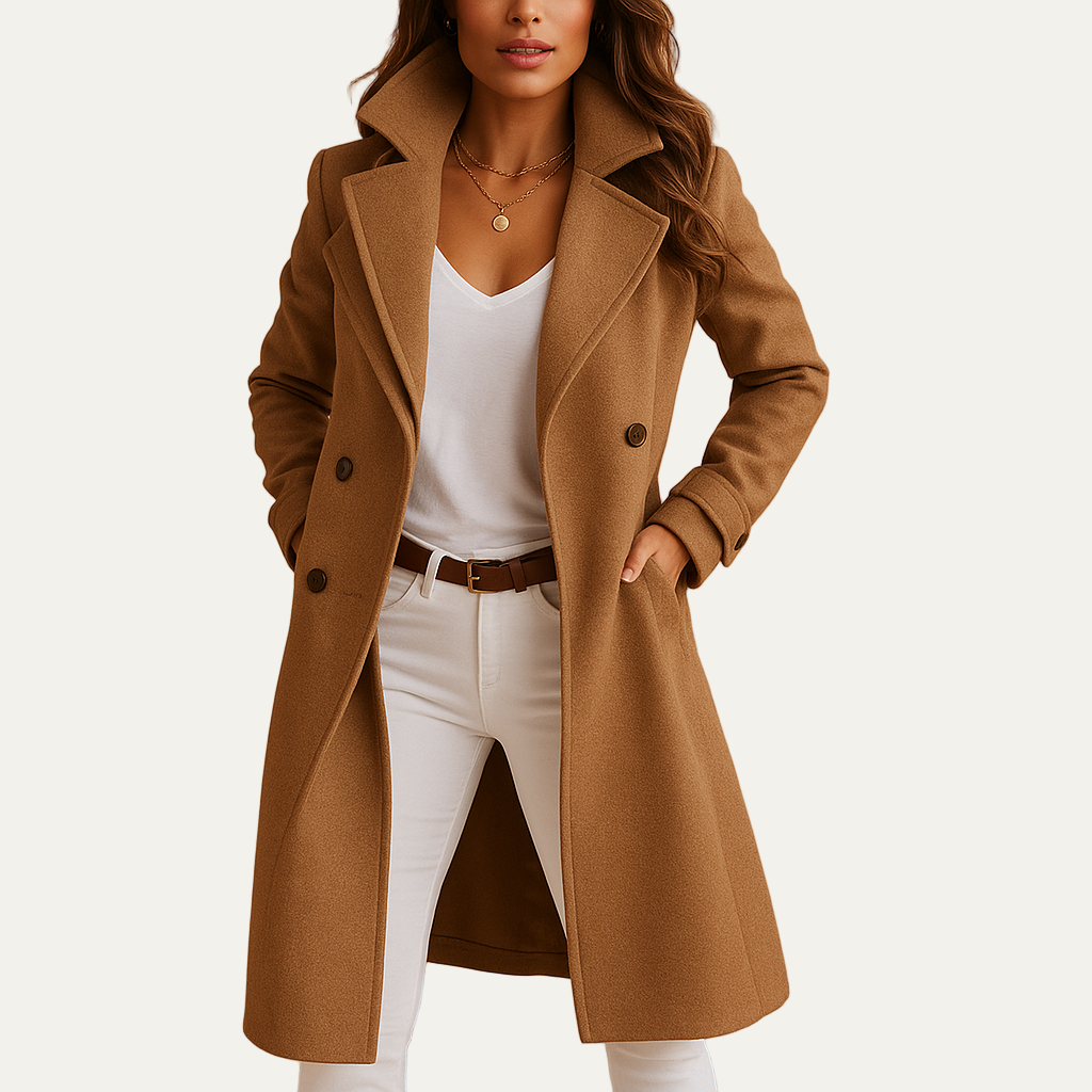 VogeLuxe | Women’s Double Breasted Mid Length Peacoat