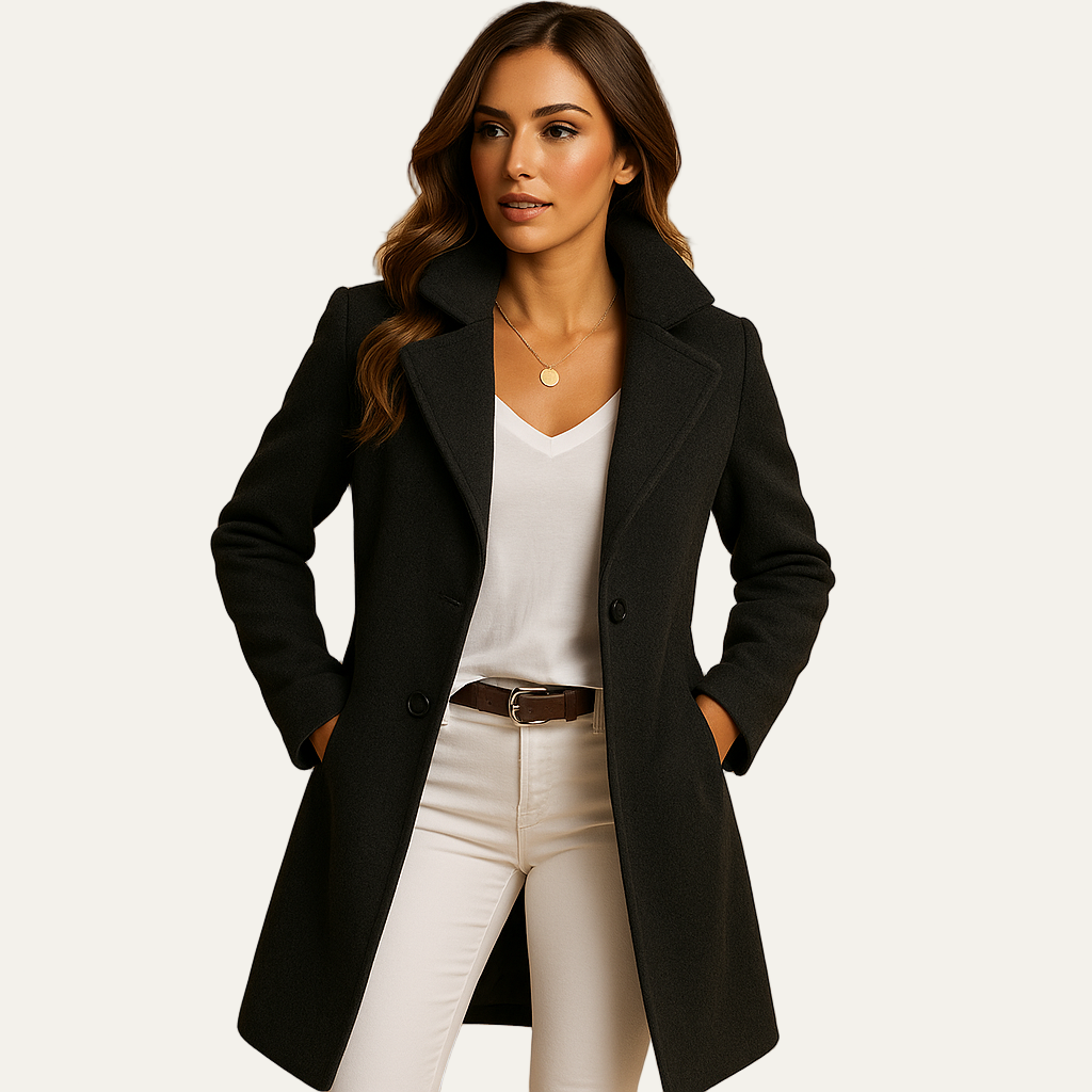 VogeLuxe | Women’s Double Breasted Mid Length Peacoat
