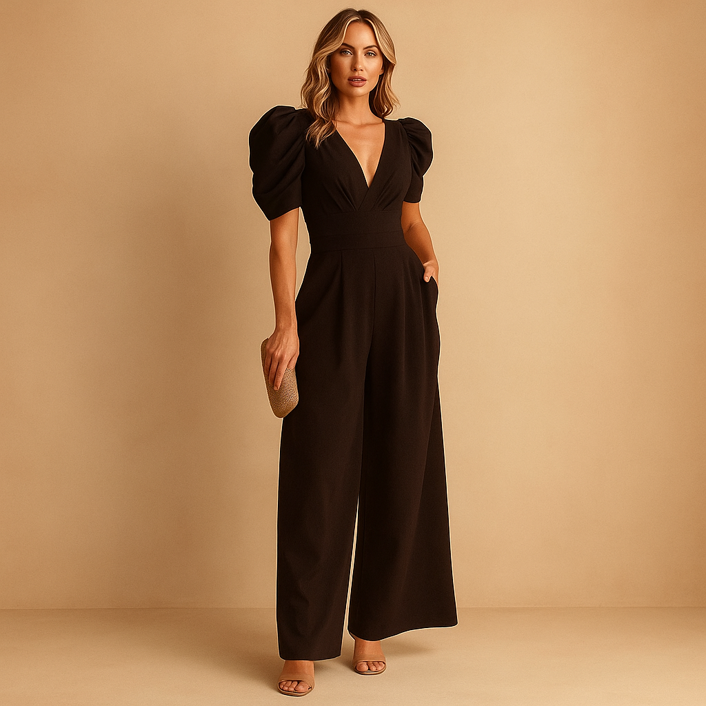 Women's Chic Floor Length Jumpsuit with Slim Fit